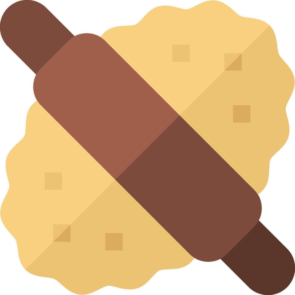 A rolling pin icon with a brown and yellow vector