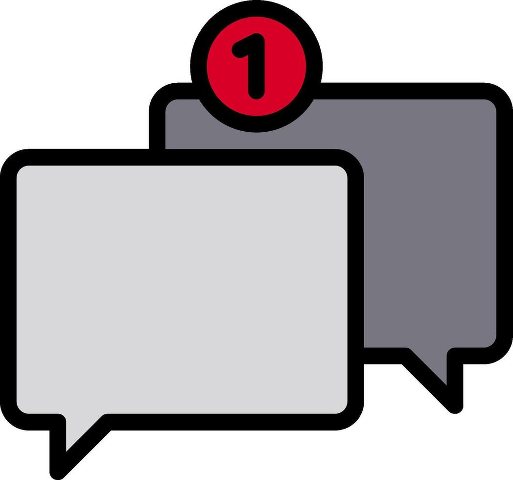 A speech bubble with a red dot on it vector