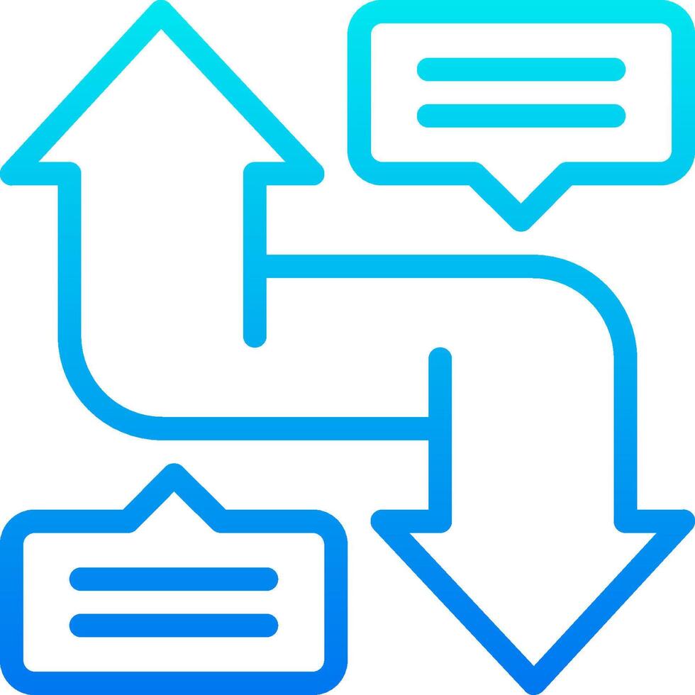 A blue arrow pointing to two different directions vector