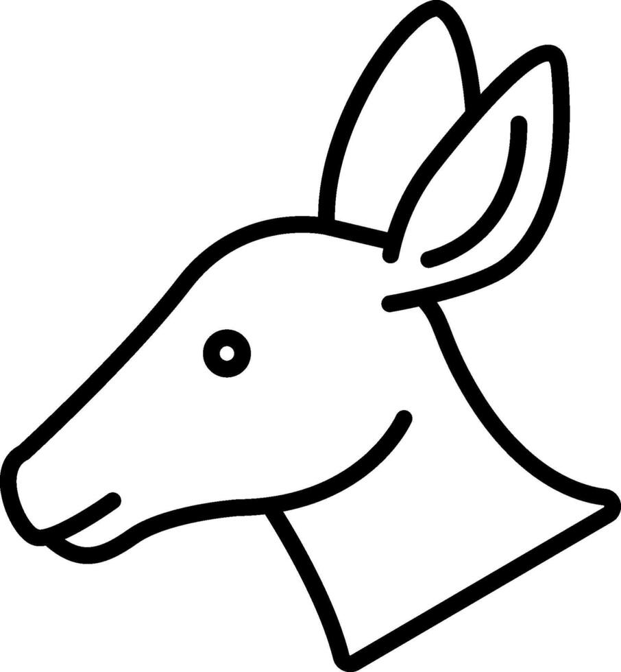A black and white drawing of a deer head vector
