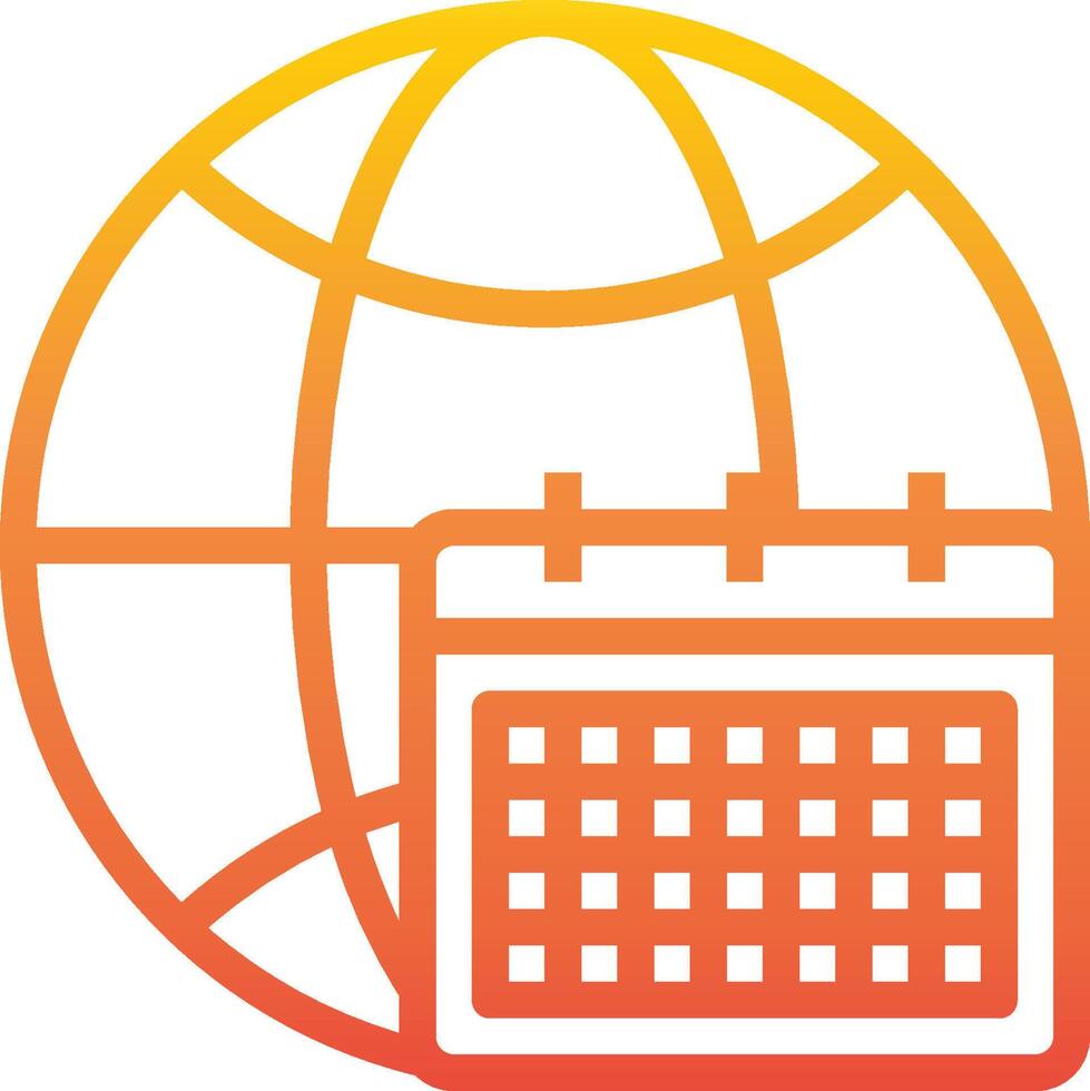 A calendar and globe icon vector
