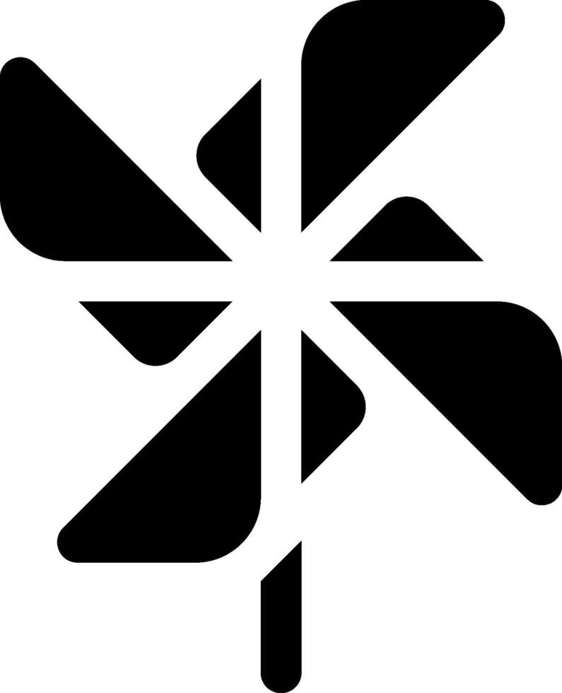 A black and white logo of a windmill vector