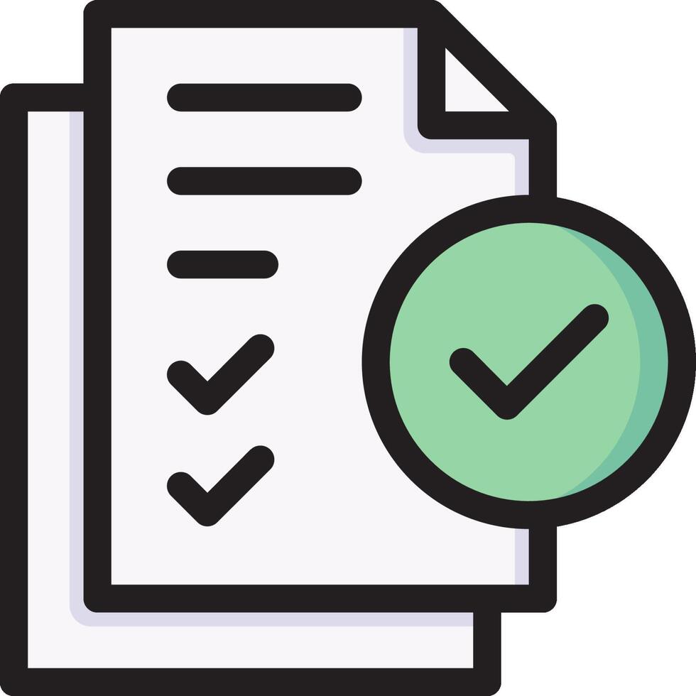 A checklist with a tick and a green check mark vector