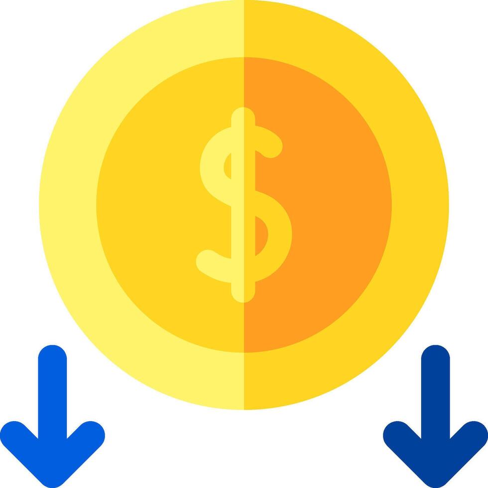Dollar coin with arrows and dollar sign vector