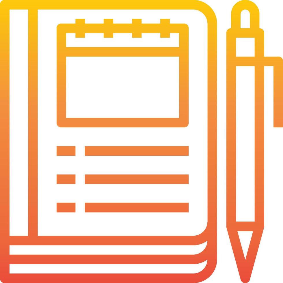 A notebook and pen icon on a white background vector
