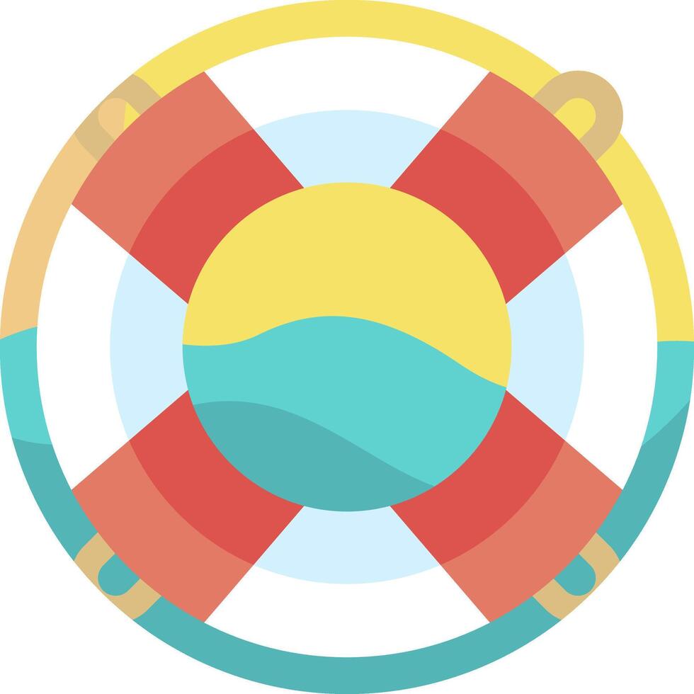A colorful life preserver with a sun in the middle vector