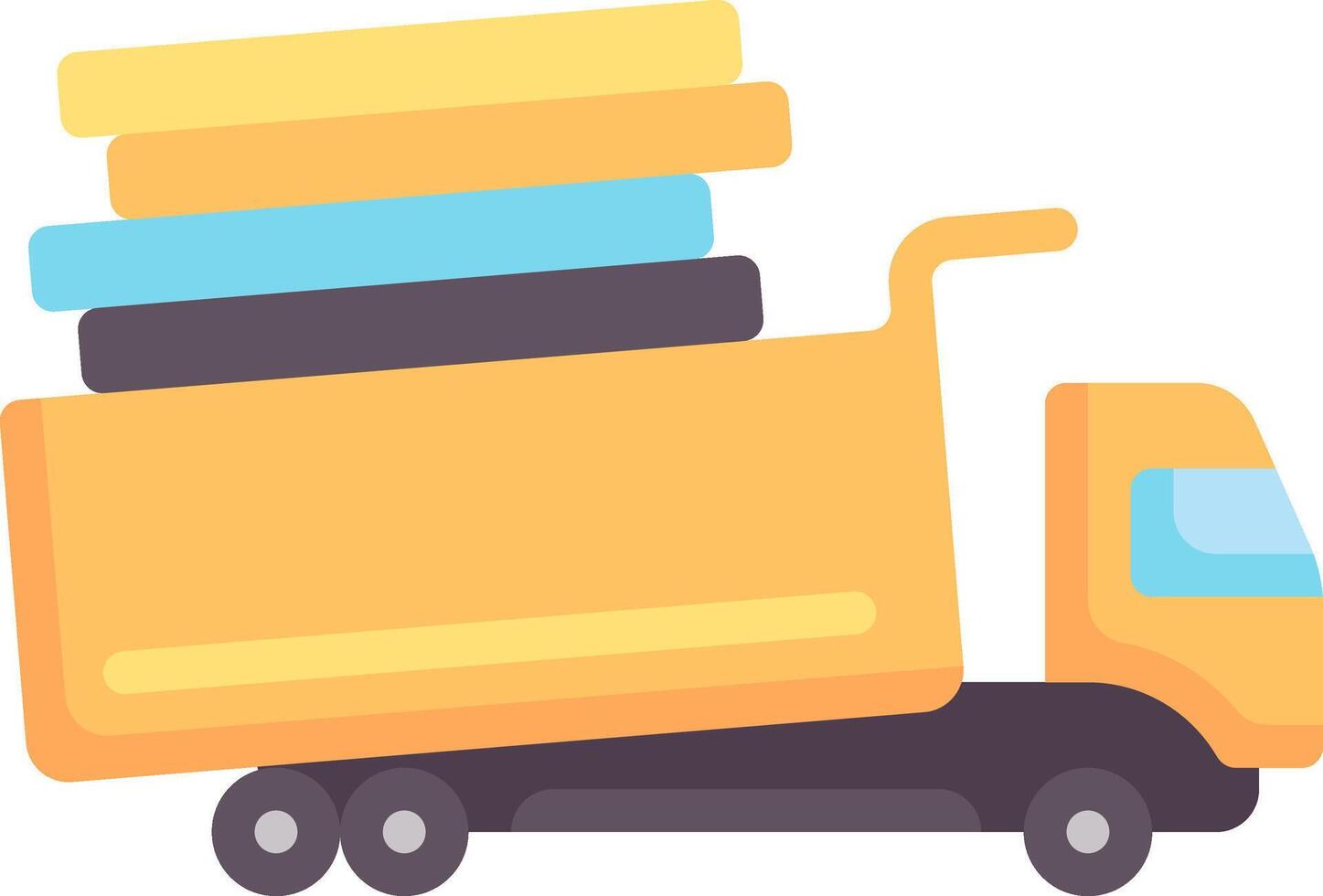 A truck with a stack of books on it vector