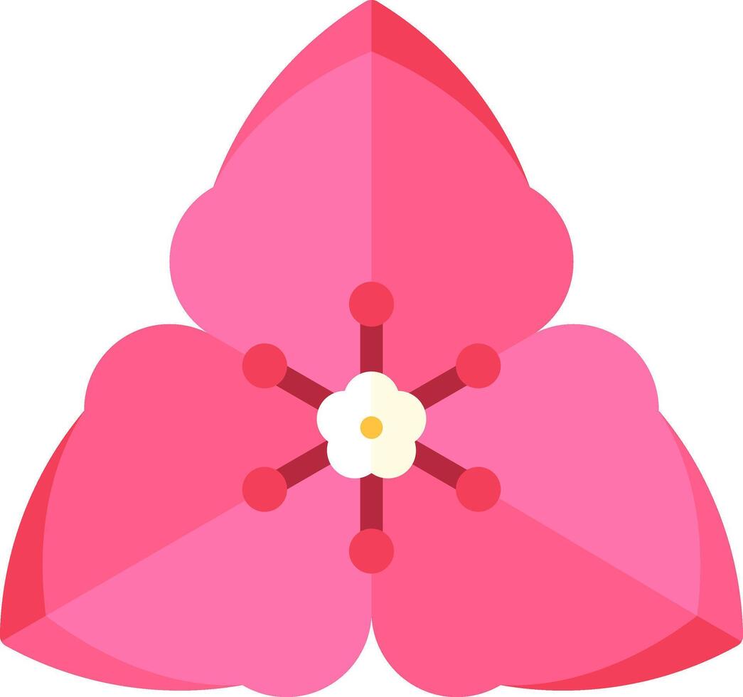 A pink flower with a center stem vector