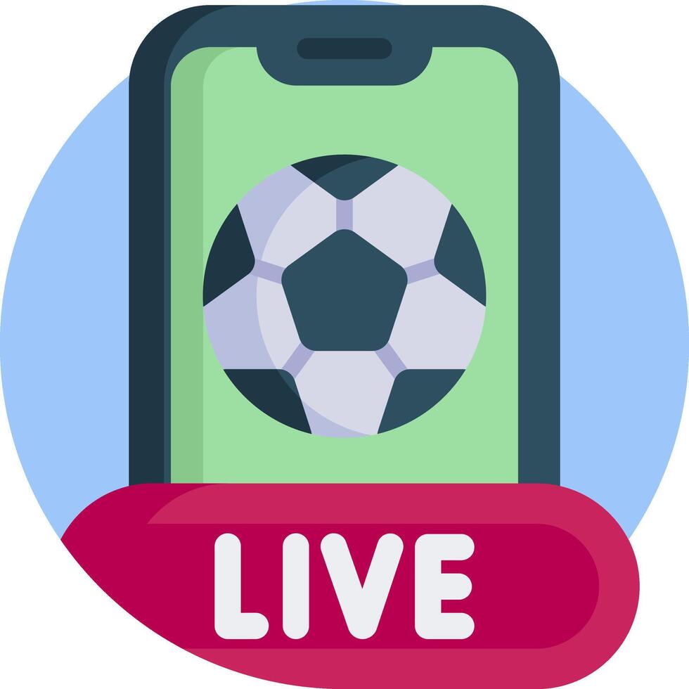 Live football match on mobile phone vector