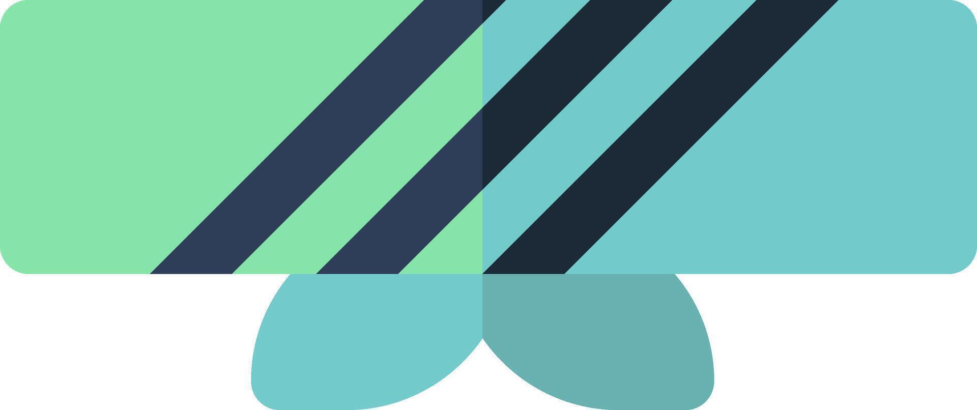 A blue and green box with a black stripe vector