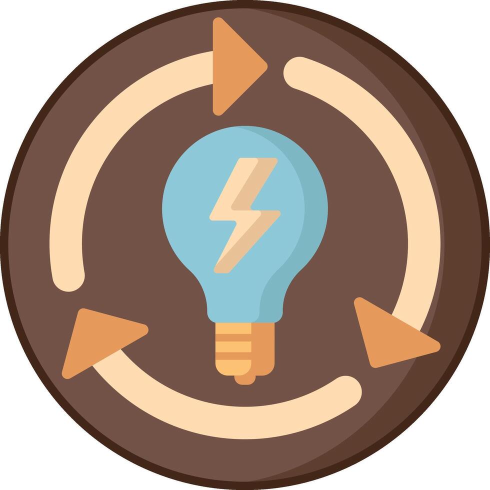 A light bulb with arrows and a lightning bolt vector