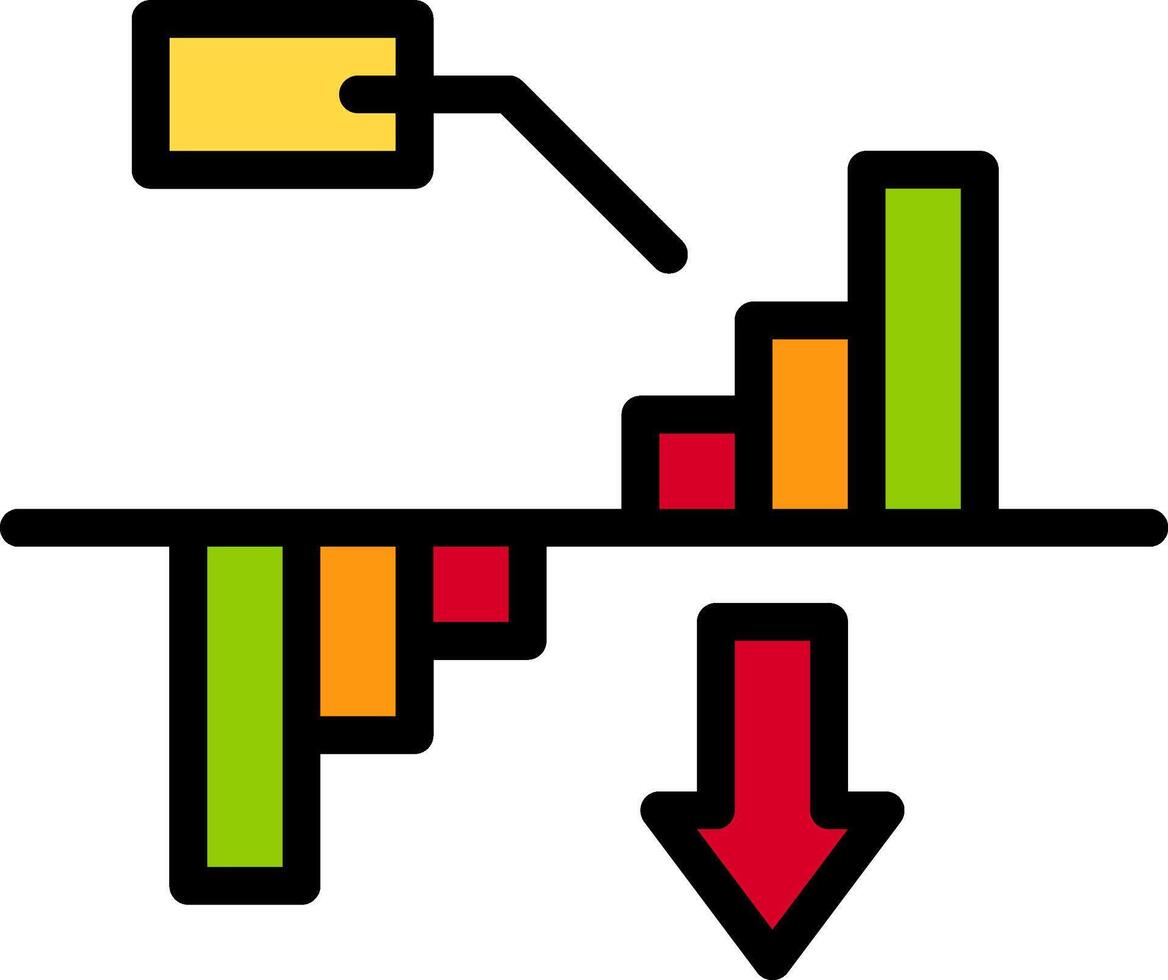 A stock chart with arrows pointing up and down vector