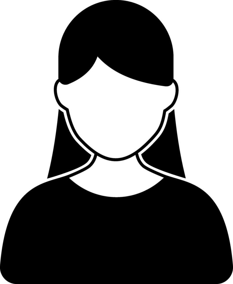 A woman avatar icon on a white background vector