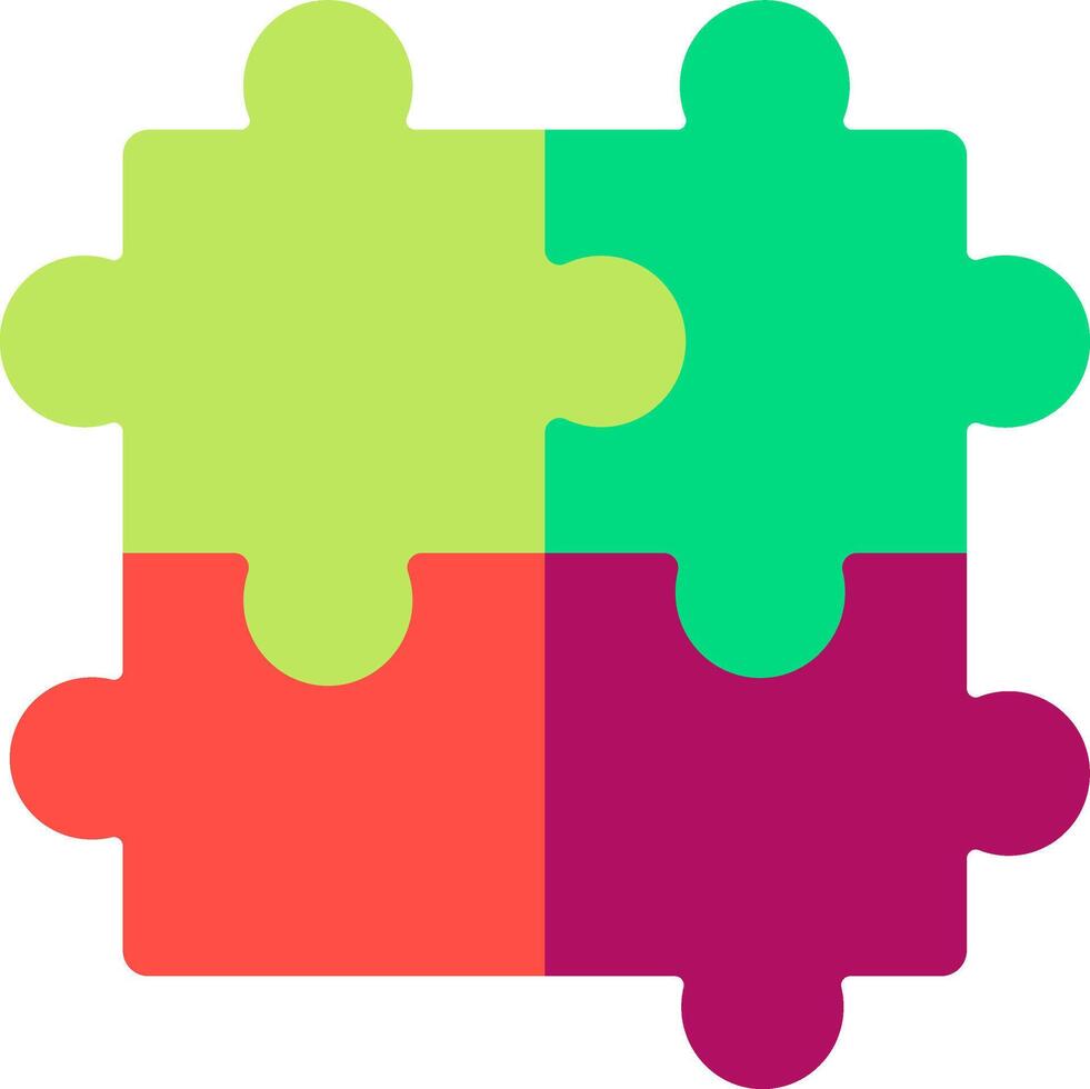 Four colorful puzzle pieces on a white background vector