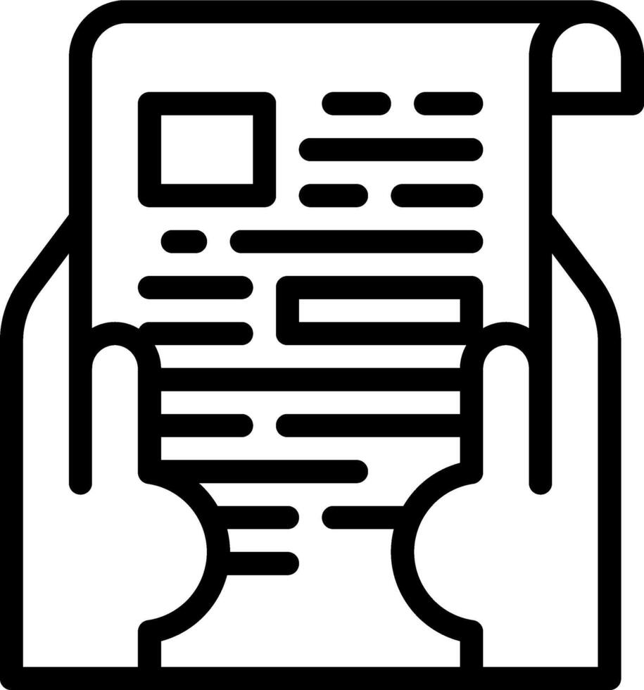 A hand holding a paper document icon vector