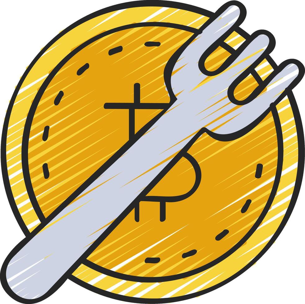 Fork and coin icon with a fork and dollar sign vector