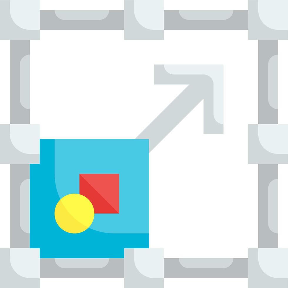 A square with a yellow and blue cube in it vector