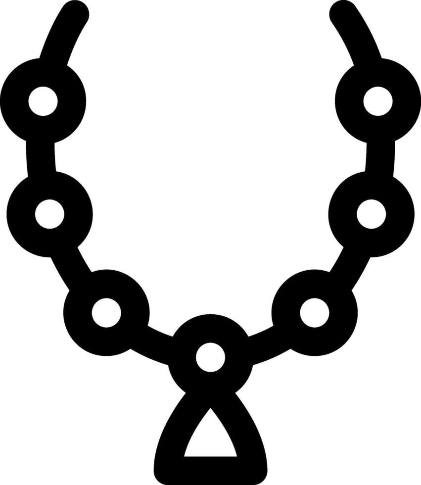 A black and white necklace with a circle vector