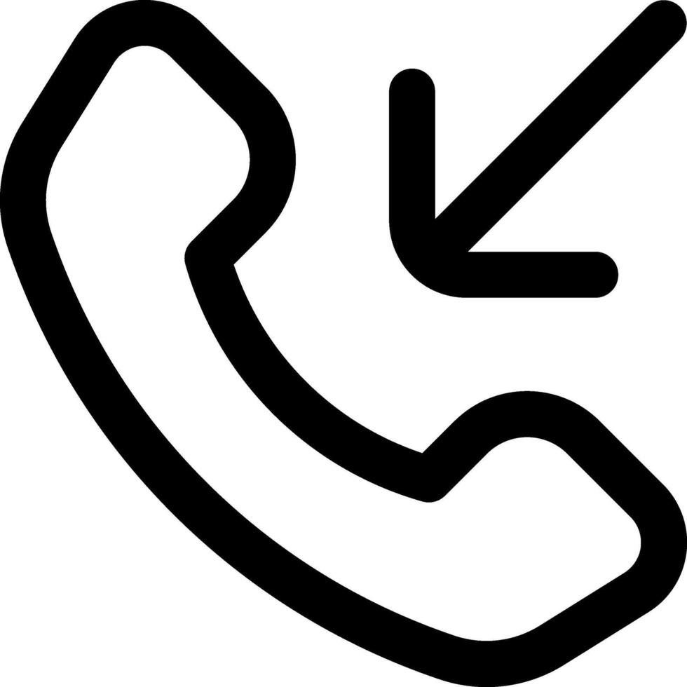 A phone icon with a arrow pointing to the left vector