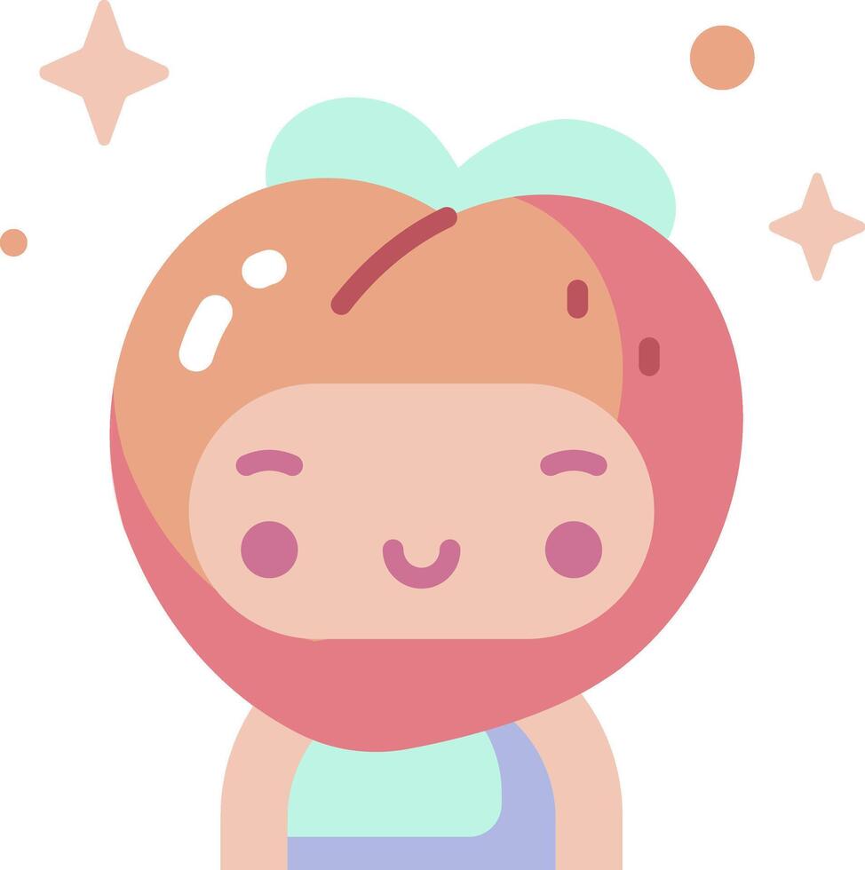 A cartoon girl with a pink headband and a peach vector