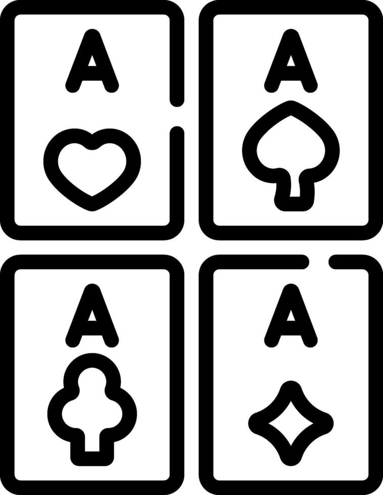 A black and white poker card icon vector