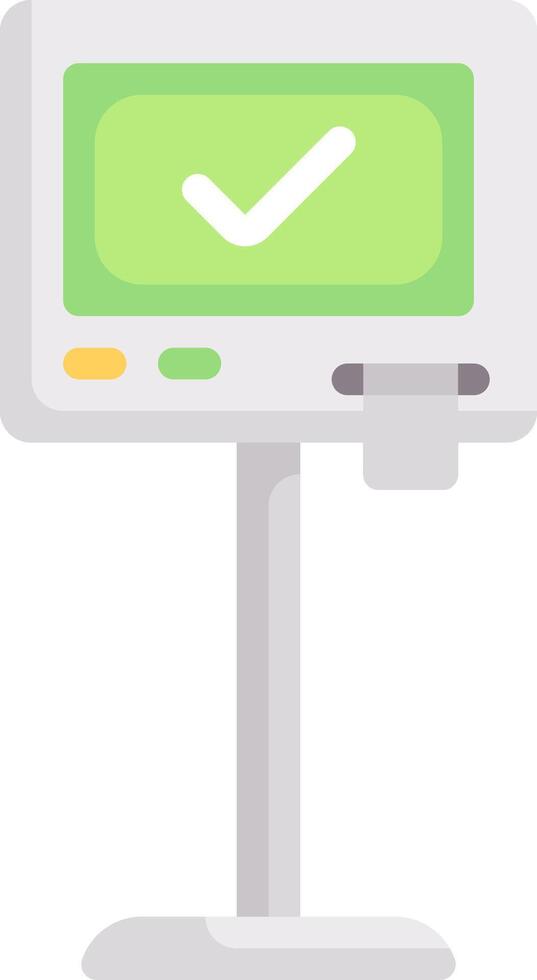 A computer with a tick on it and a green check mark vector