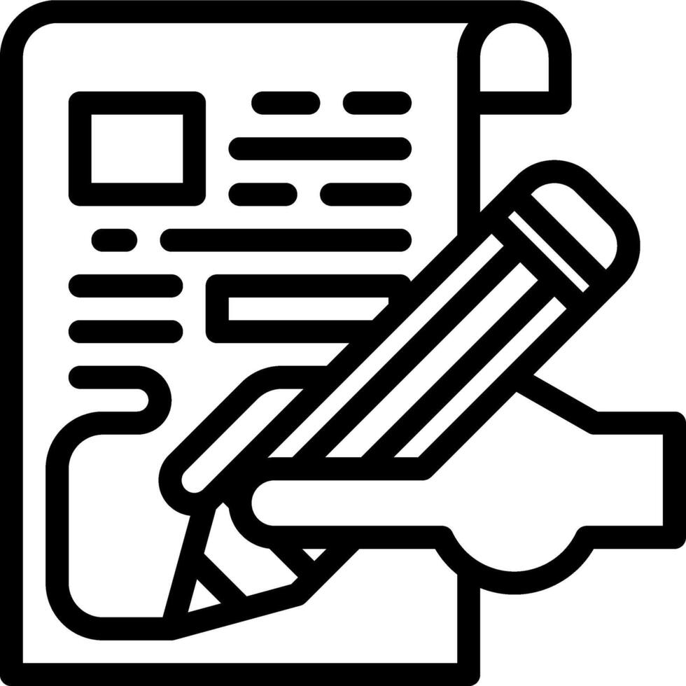 A hand holding a pen and a paper document vector