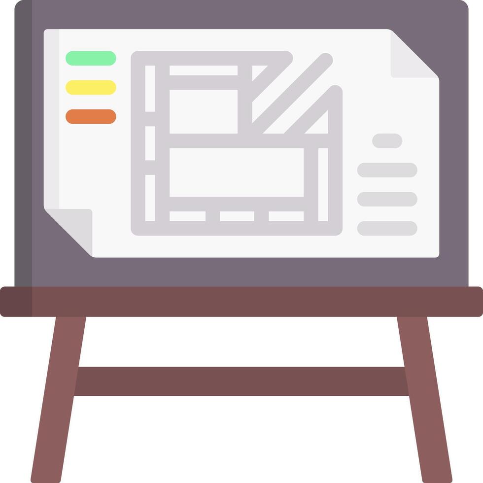 A whiteboard with a drawing on it vector
