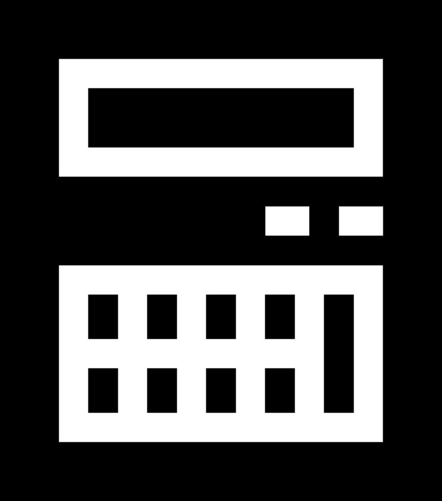 A calculator icon on a black background vector