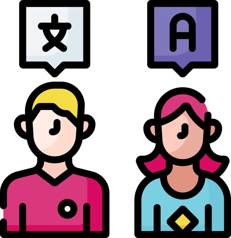 A couple of people with different languages vector