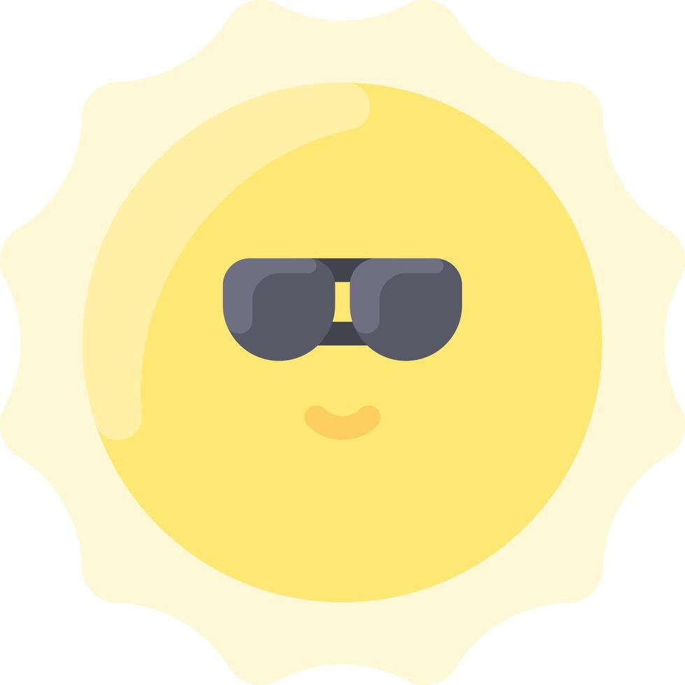 Sun with sunglasses icon vector