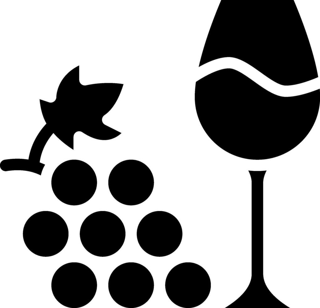 Wine glass and grapes vector