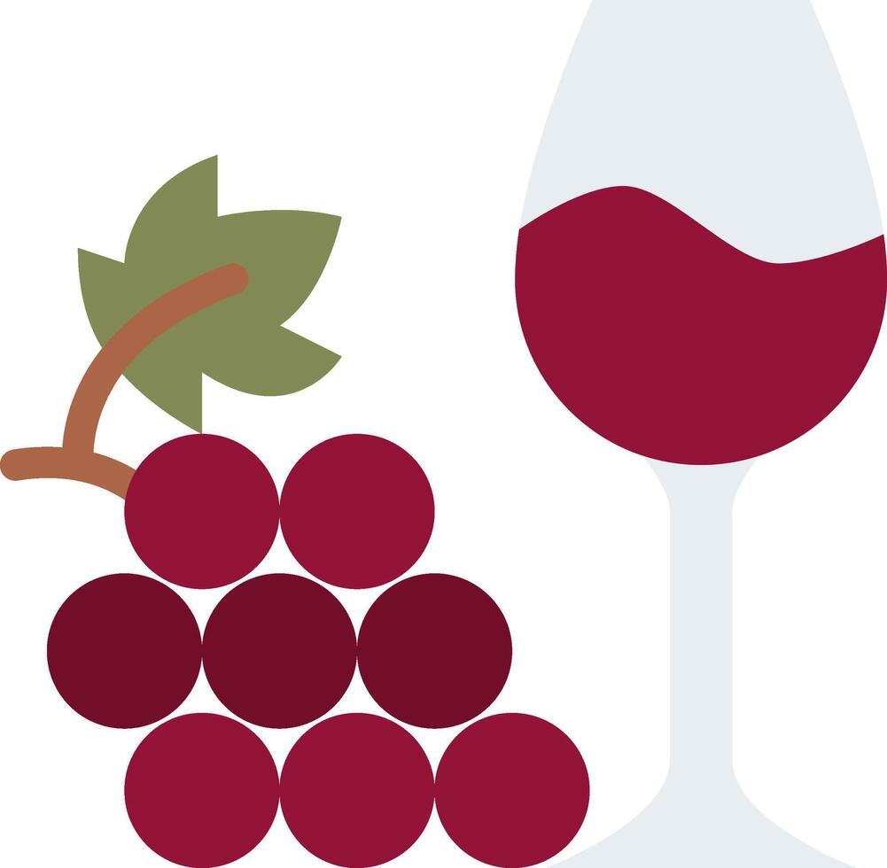 A glass of red wine and grapes vector