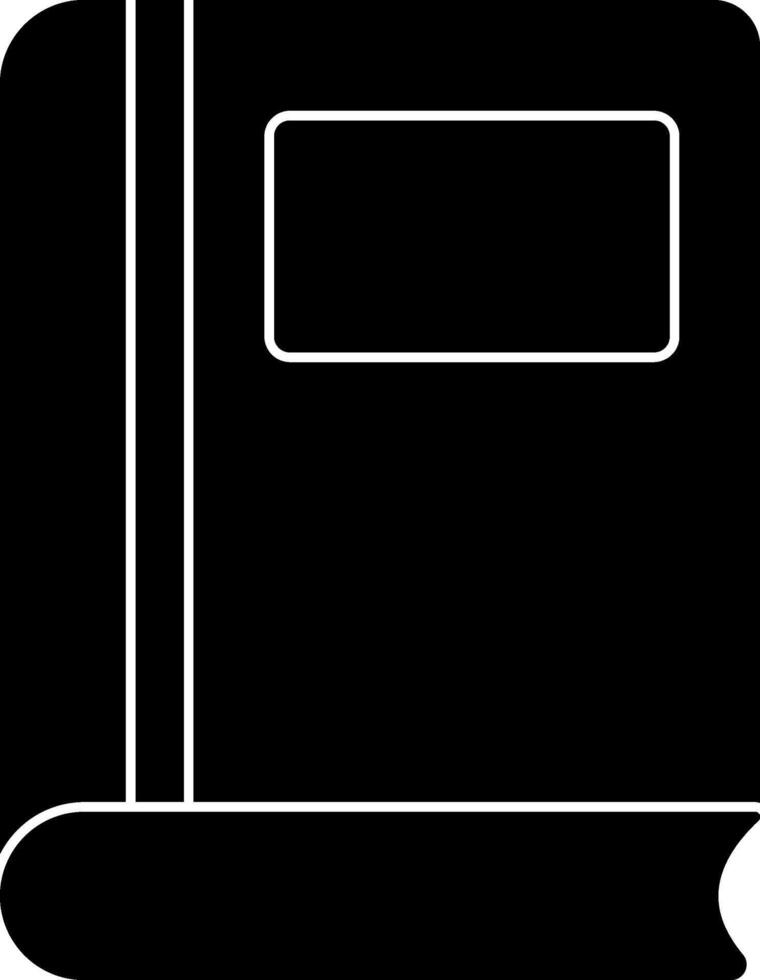 A black and white icon of a book vector