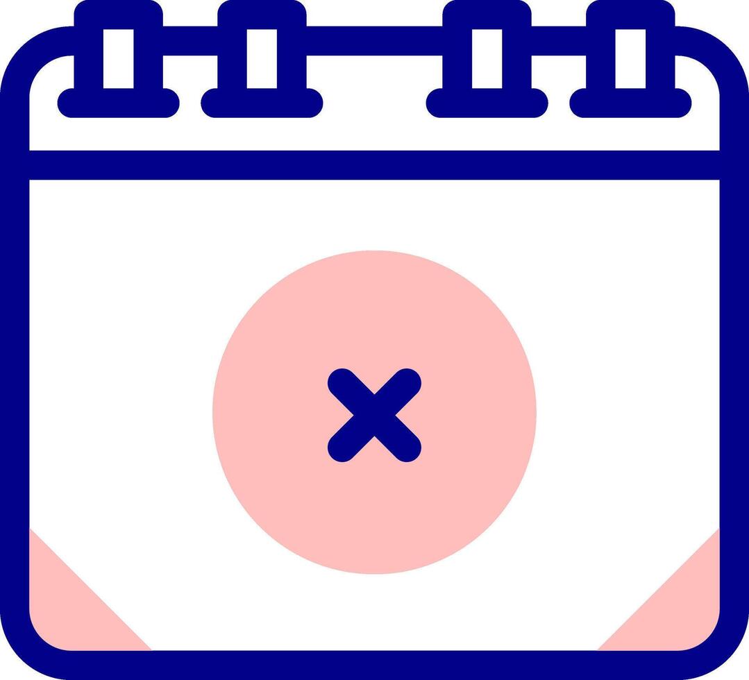 A calendar with an x on it vector