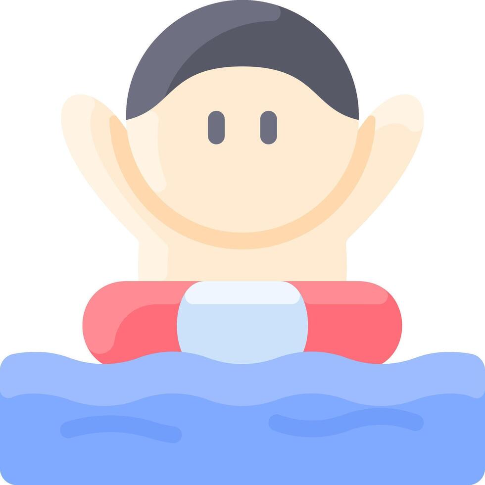 A cartoon man floating in the water vector
