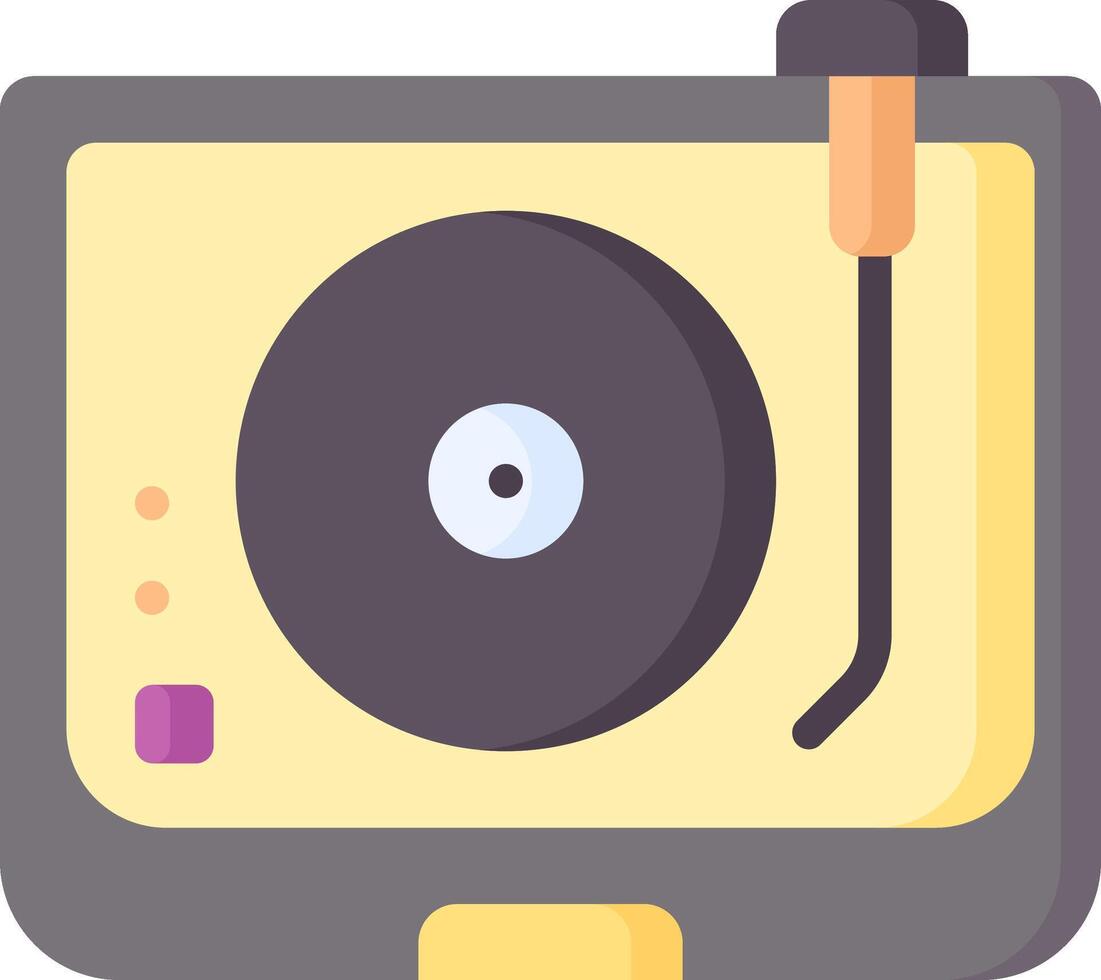 An old record player with a turntable on top vector