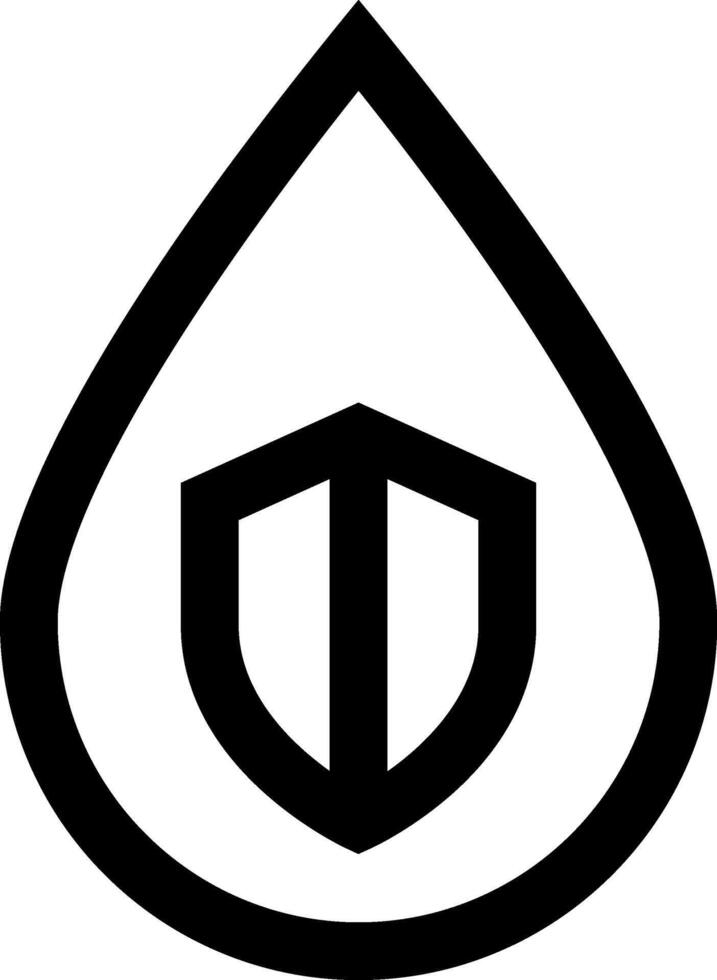 A black and white logo with a shield and a drop vector