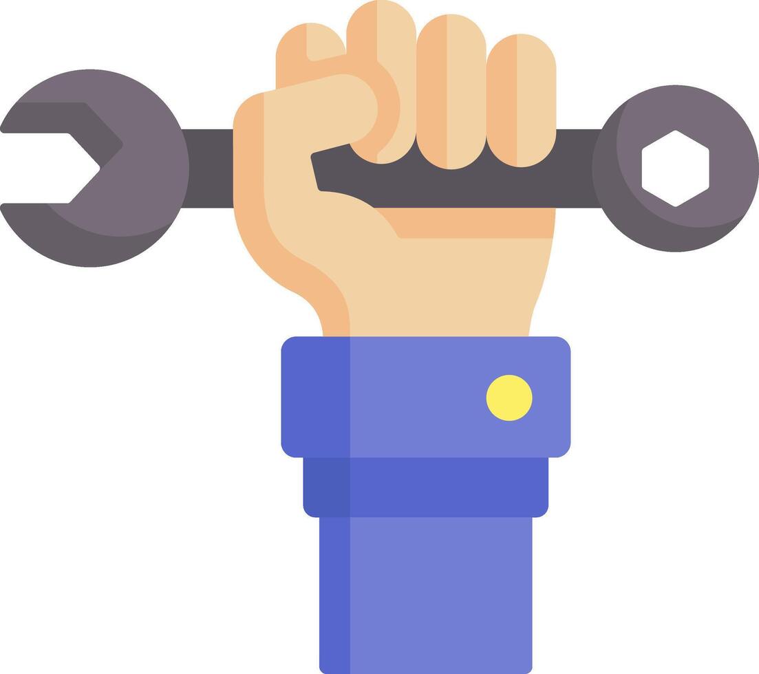 Hand holding wrench icon vector