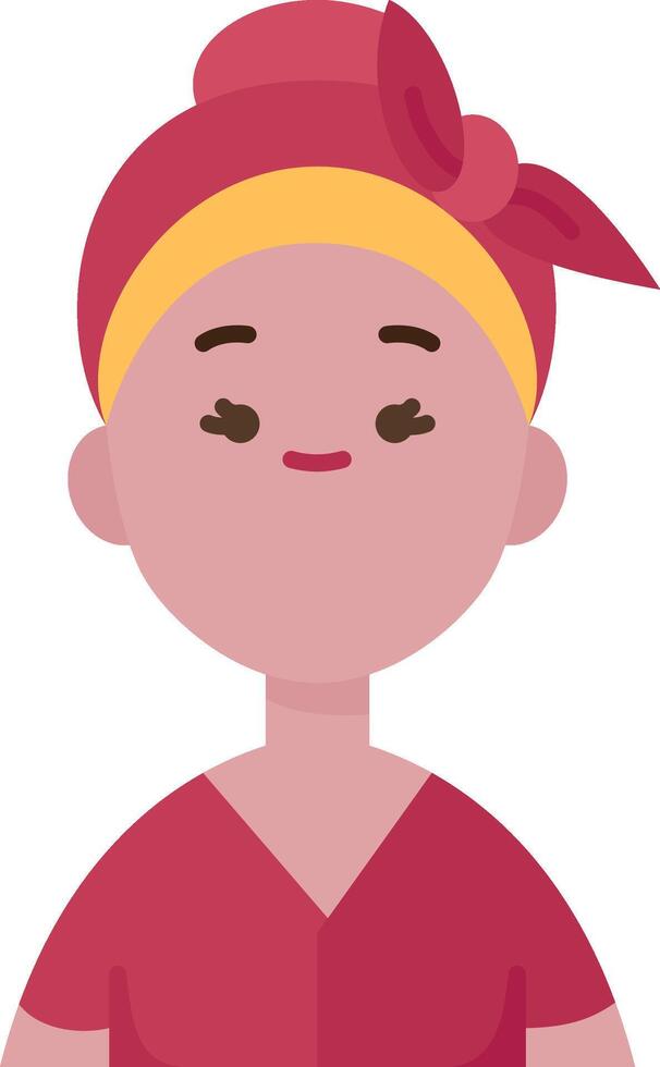 A cartoon woman with a red dress and a headband vector
