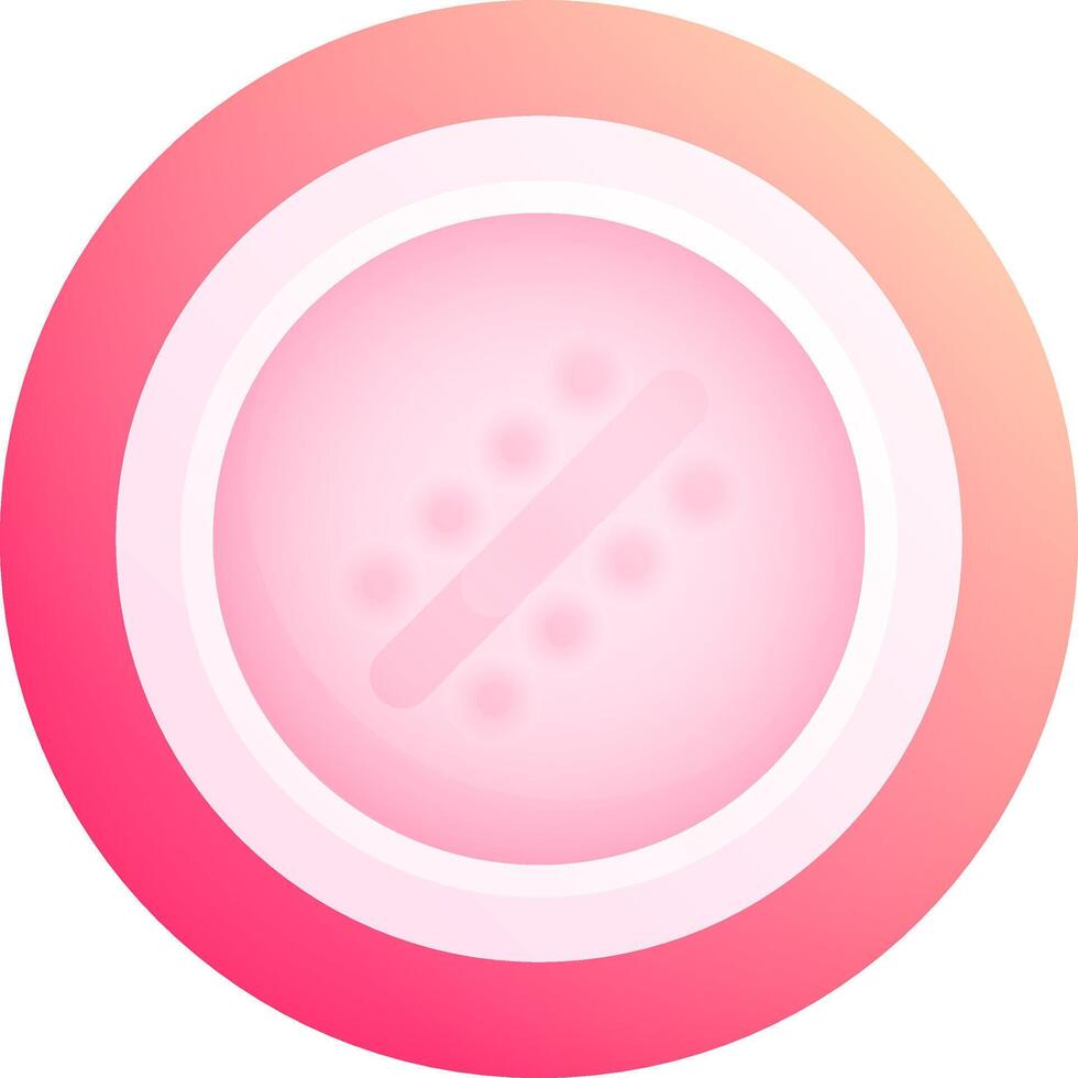 A pink and white button with a pink dot in the center vector