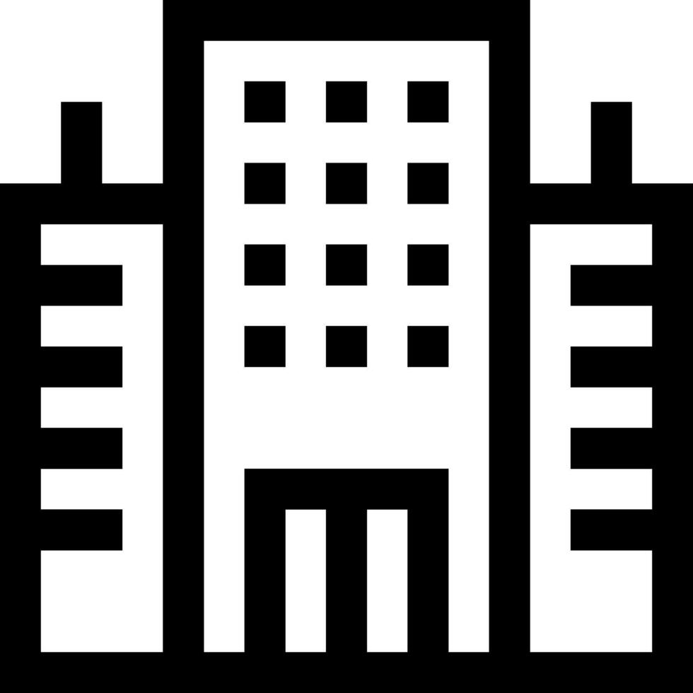 A black and white building icon vector
