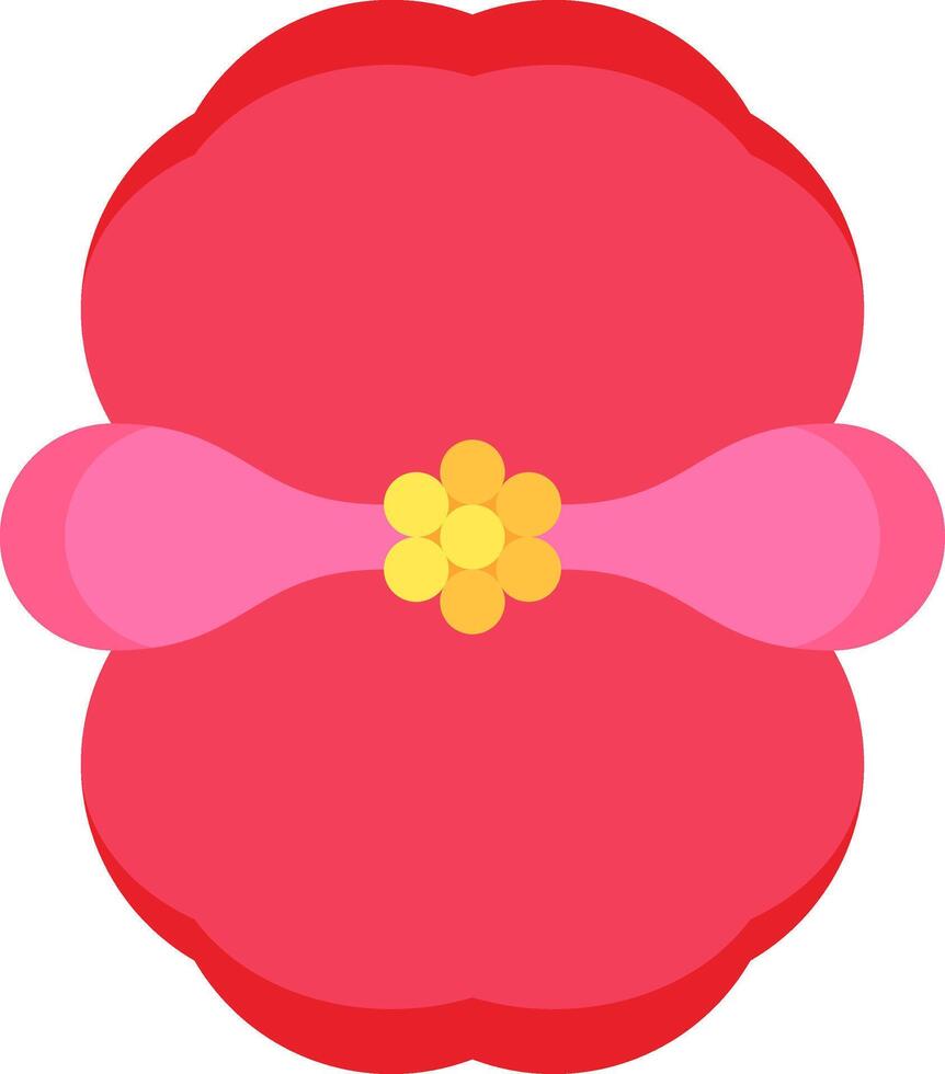 A red poppy flower with a yellow center vector