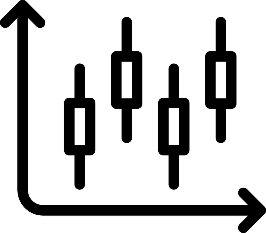 A black and white icon of a bar chart vector