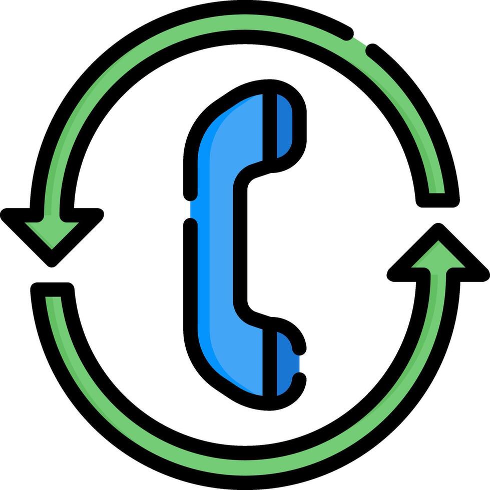 A phone in a circle with arrows pointing to it vector