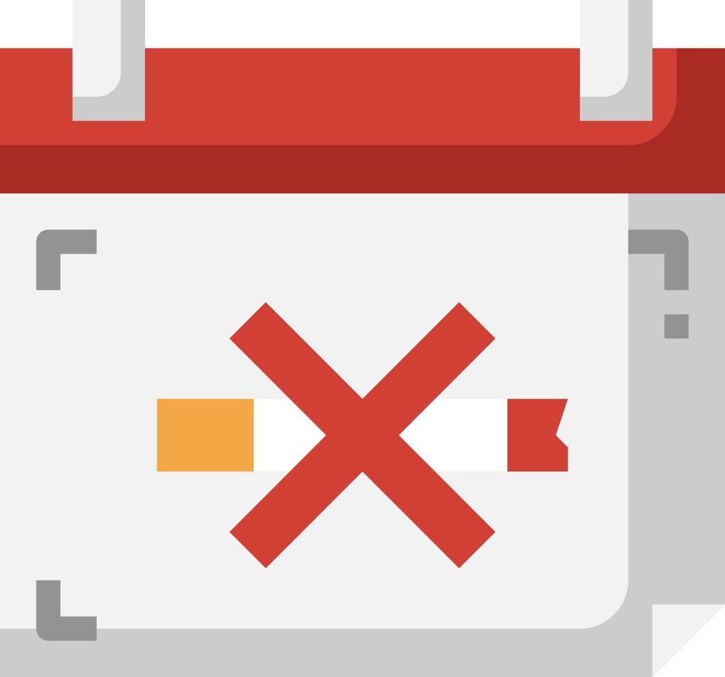 A calendar with a cigarette crossed out vector