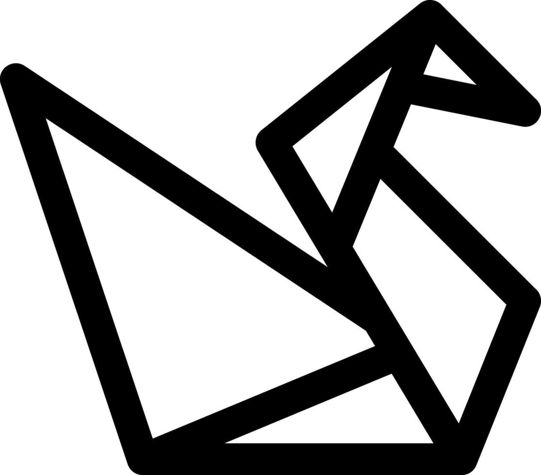 A black and white image of a bird with a black outline vector