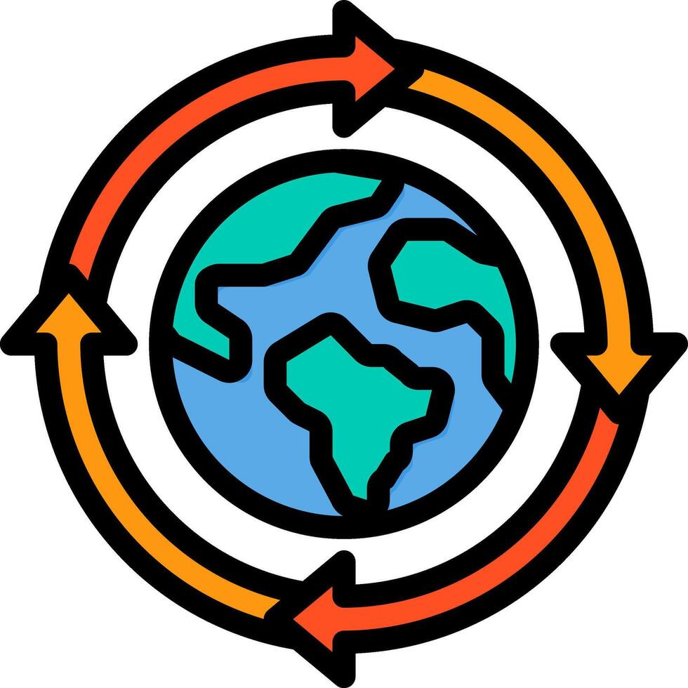 An earth with arrows around it vector