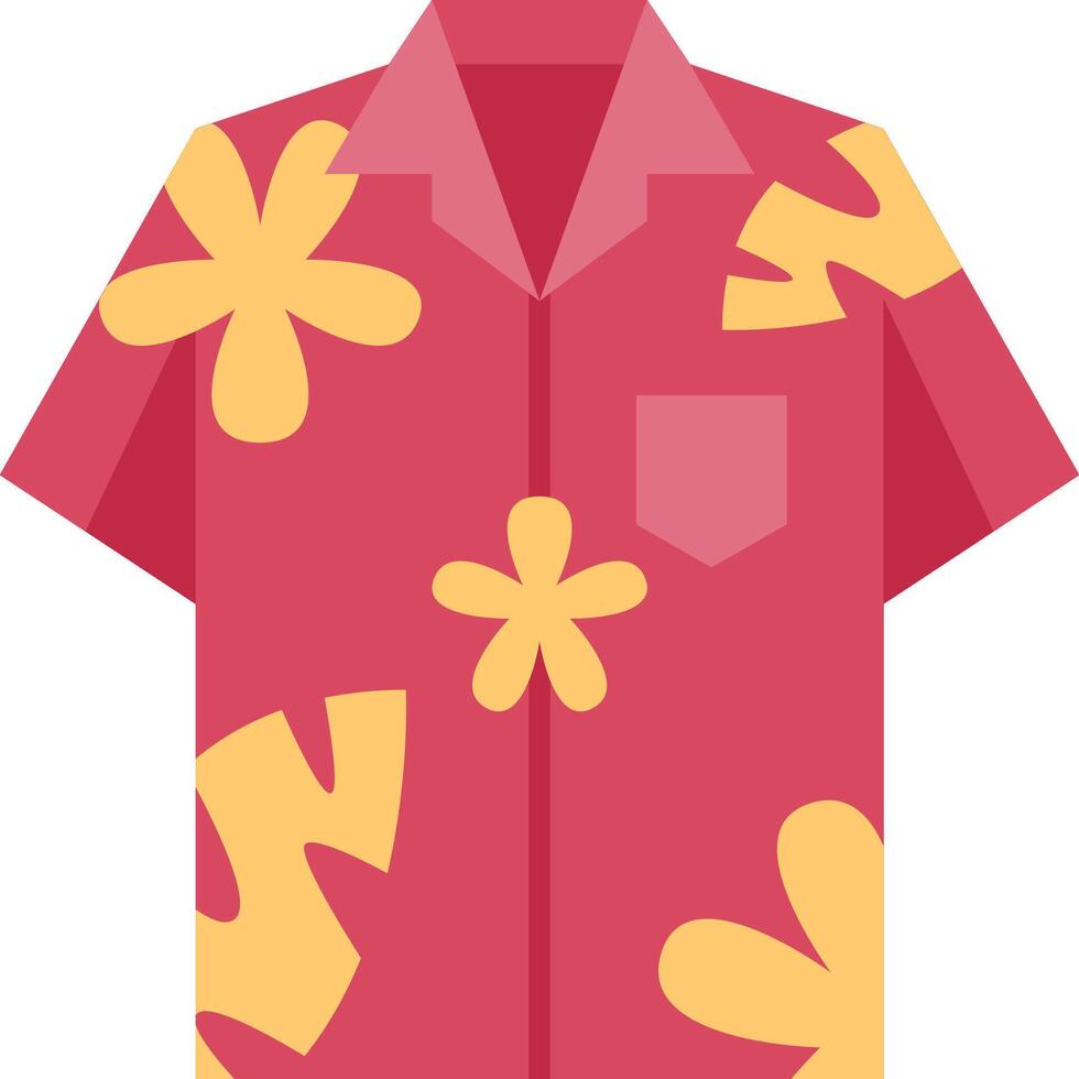 A hawaiian shirt with yellow flowers on it vector