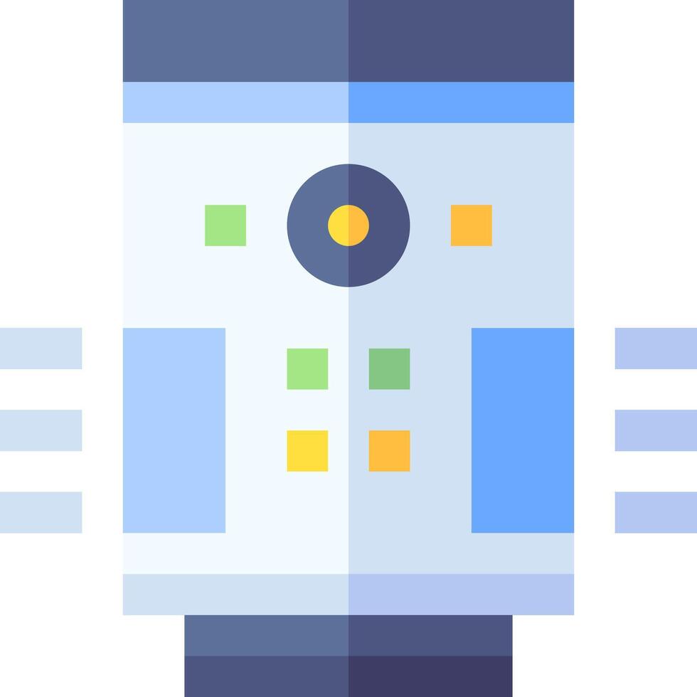 A robot with a blue and white background vector